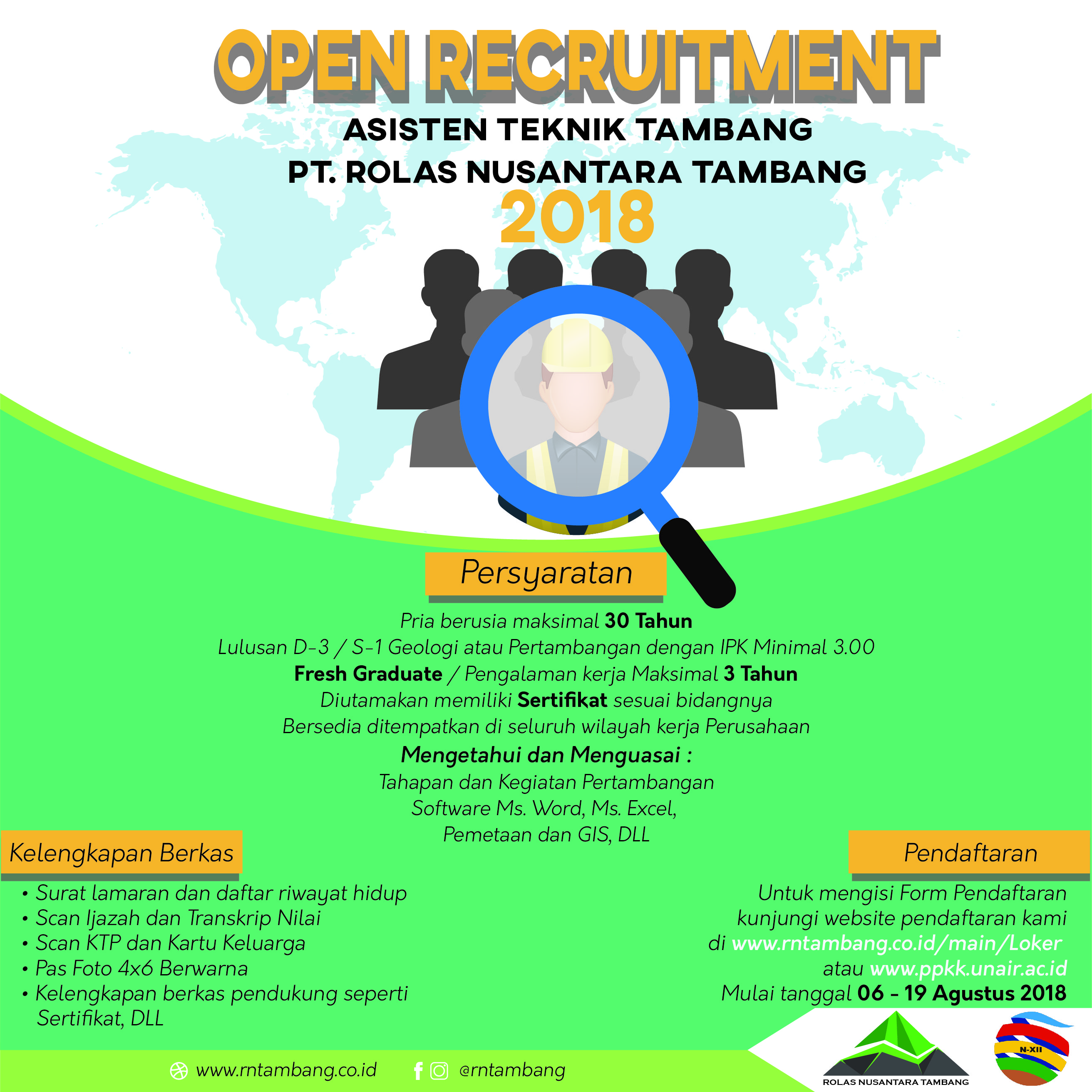 Open Recruitment Asisten Teknik Tambang 2018
